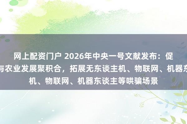 网上配资门户 2026年中央一号文献发布：促进东谈主工智能与农业发展聚积合，拓展无东谈主机、物联网、机器东谈主等哄骗场景
