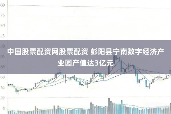 中国股票配资网股票配资 彭阳县宁南数字经济产业园产值达3亿元