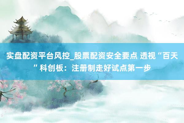 实盘配资平台风控_股票配资安全要点 透视“百天”科创板：注册制走好试点第一步