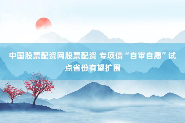 中国股票配资网股票配资 专项债“自审自愿”试点省份有望扩围